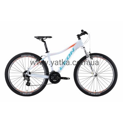 Велосипед 26" Leon HT-LADY AM 14G Vbr алюминиевый 2019 (бело-голубой с оранжевым) LEON OPS-LN-26-043